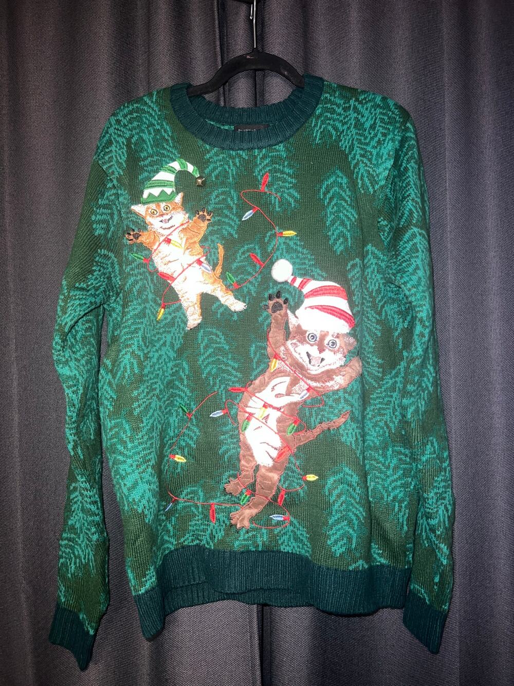 Ugly Christmas Sweater Xmas Size Large Cat